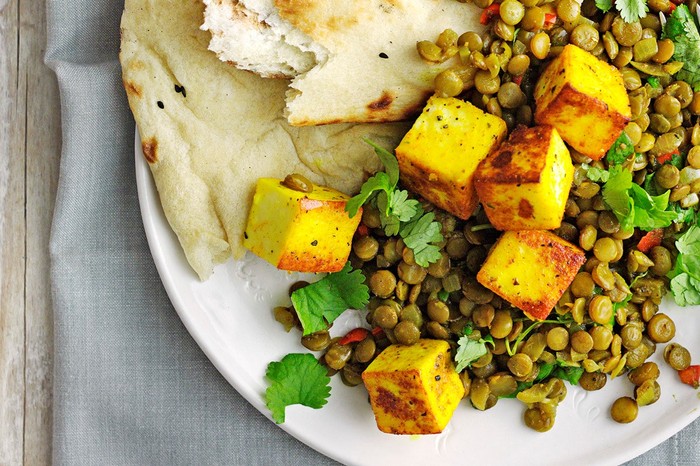 Spiced Paneer Recipe with Chilli Green Lentils