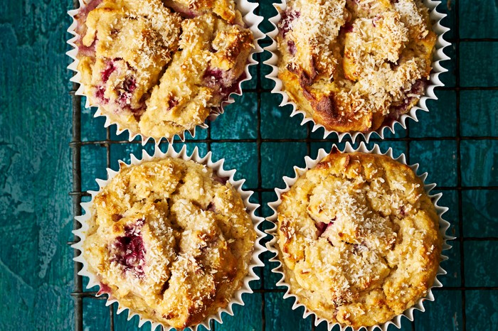 Banana Muffins Recipe With Coconut And Raspberry