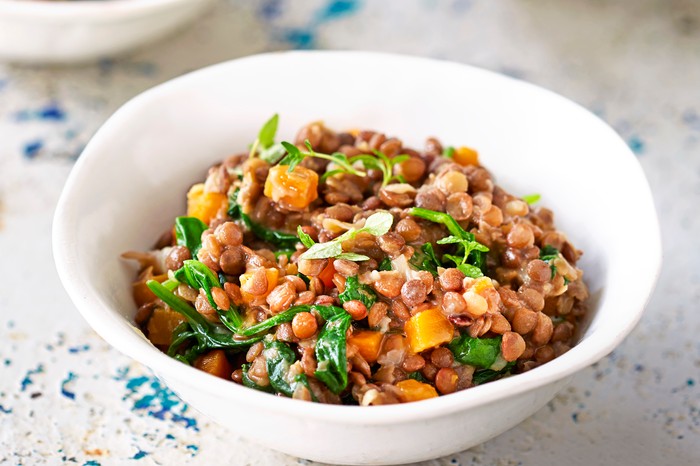 Creamy Lentils Recipe With Spinach And Thyme