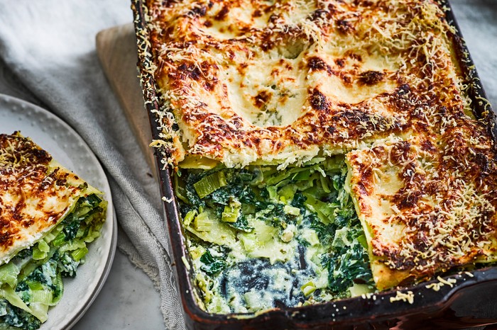 Vegetarian Lasagna Recipe for kale, ricotta and leek lasagne