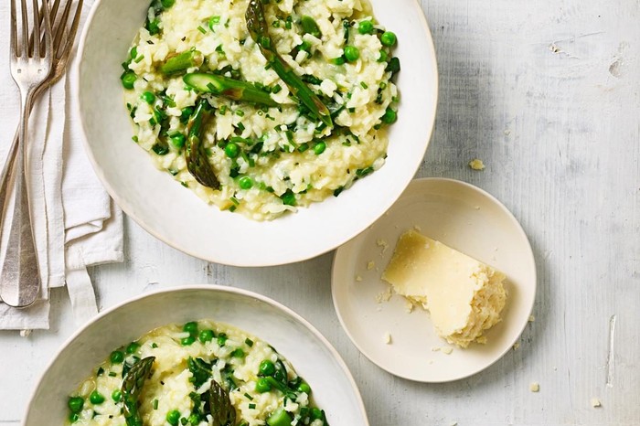 Herby greens and pecorino risotto